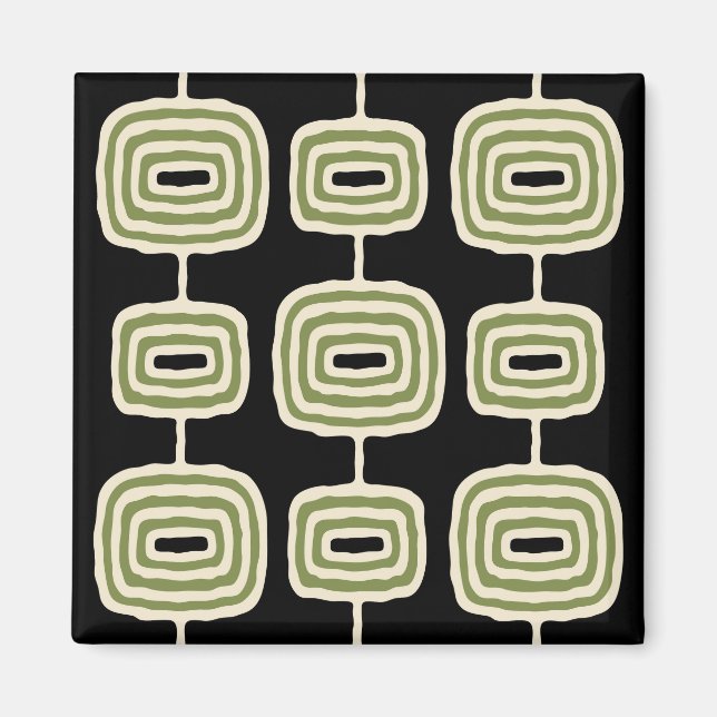 Imán Patrón abstracto moderno de mediados de siglo (Frente)