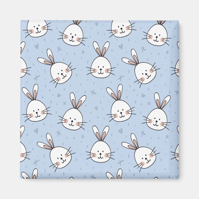 Imán Patrón Adorable de conejo conejo conejo conejo (Frente)