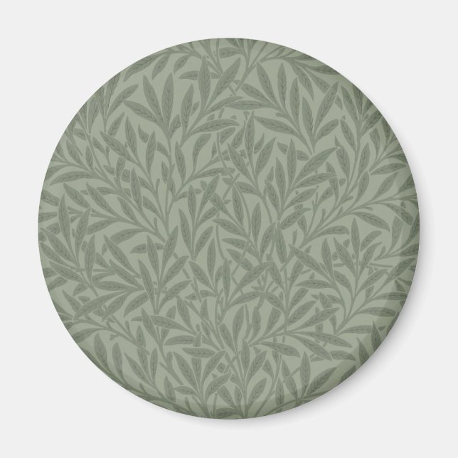 Imán Patrón Antiguo de Sauce de William Morris Verde Sa (Frente)