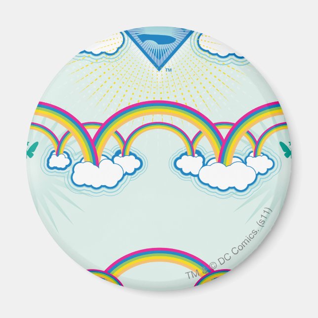 Imán Patrón arcoiris de superchica (Frente)