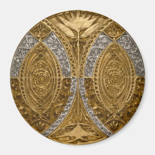 Imán Patrón Art Déco de Plata y Oro
