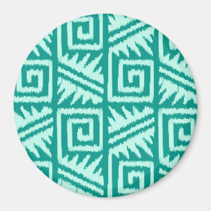 Imán Patrón Aztec Ikat - Turquesa y Aqua