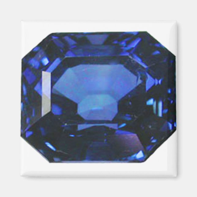Imán Patrón azul de zafiro rectangular (Frente)