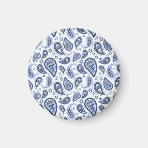 Imán Patrón azul paisley