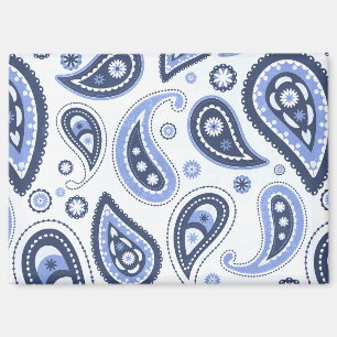 Imán Patrón azul paisley