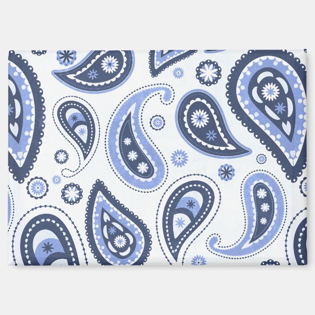 Imán Patrón azul paisley (Anverso)
