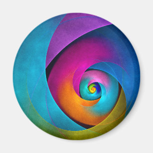 Imán Patrón azul rosado del arte del resumen floral mod