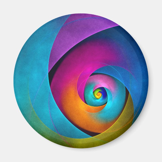 Imán Patrón azul rosado del arte del resumen floral mod (Frente)