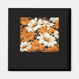 Imán patrón blanco - flor silvestre de cottagecore whim