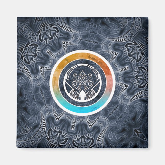 Imán Patrón caleidoscopio futurista (Frente)