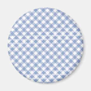 Imán Patrón clásico de Gingham azul comprobado