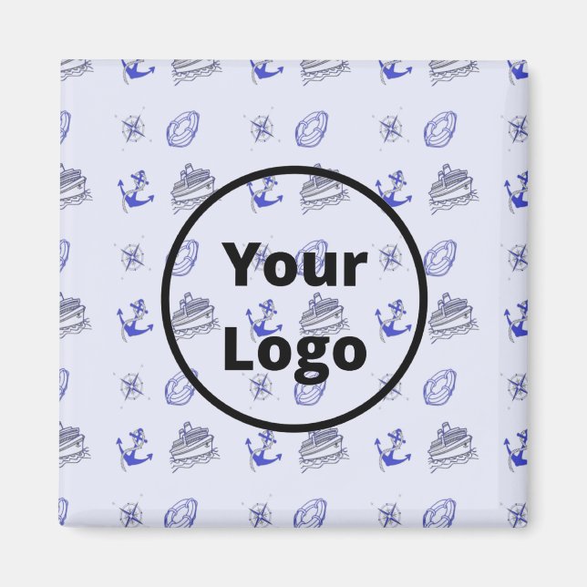 Imán Patrón comercial de cruceros azules (Frente)