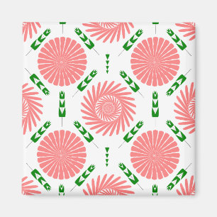 Imán patrón con flores rosas