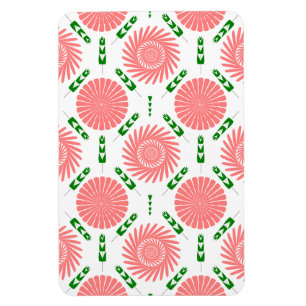 Imán patrón con flores rosas