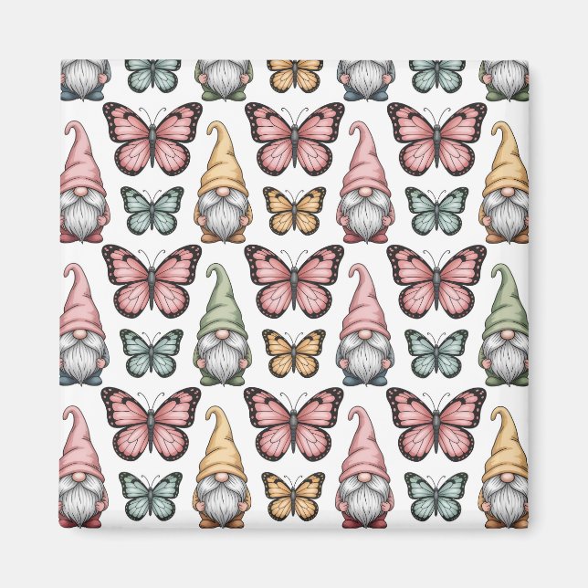 Imán Patrón continuo con gnomos y mariposas (Frente)