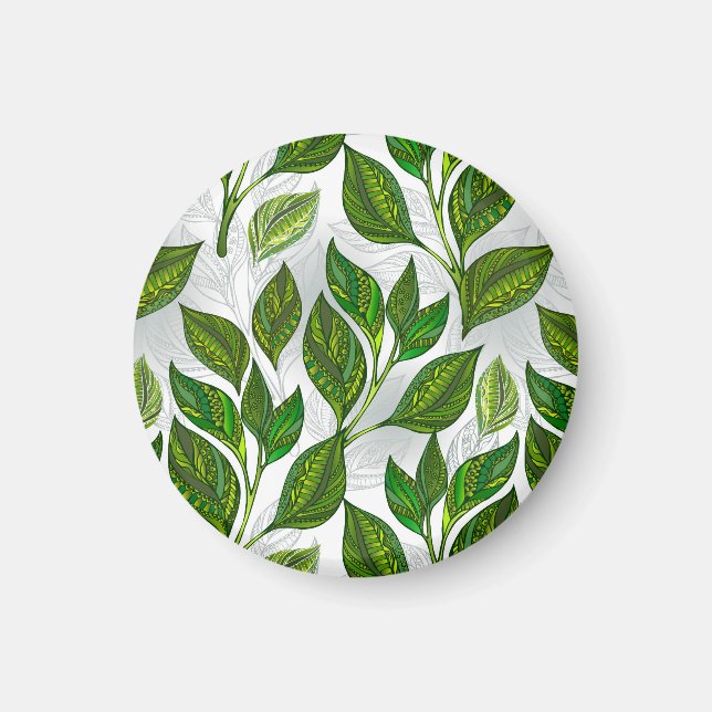 Imán Patrón continuo con hojas de té verde (Frente)