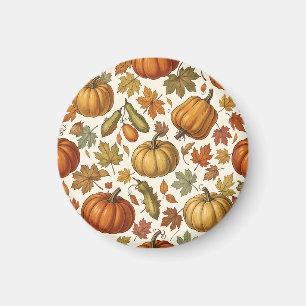 Imán Patrón continuo de calabaza y hojas de otoño