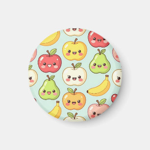 Imán Patrón continuo de frutas Kawaii lindo dibujo anim