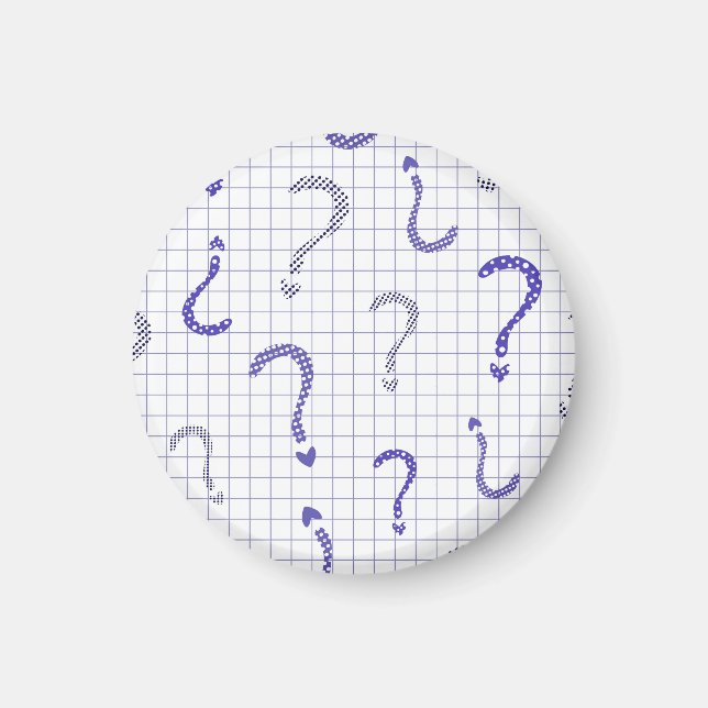 Imán Patrón continuo de signo de interrogación azul (Frente)