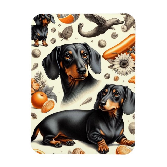 Imán Patrón Cute Dachshund (Vertical)