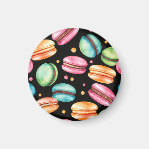 Imán Patrón de Acuarela de Macarón Francés Colorido