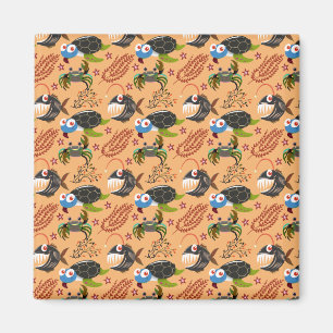 Imán Patrón de animales acuáticos vida submarina en l