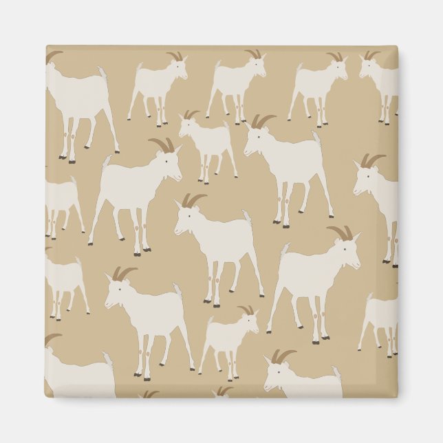 Imán Patrón de animales de granja de cabras (Frente)