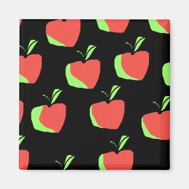 Imán Patrón de Apple rojo y verde. (Frente)