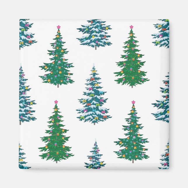 Imán patrón de árbol de Navidad (Frente)