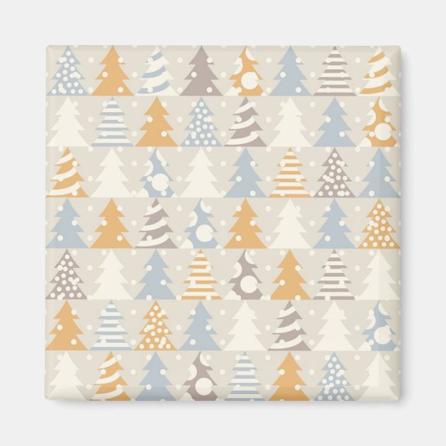 Imán patrón de árbol de Navidad (Frente)