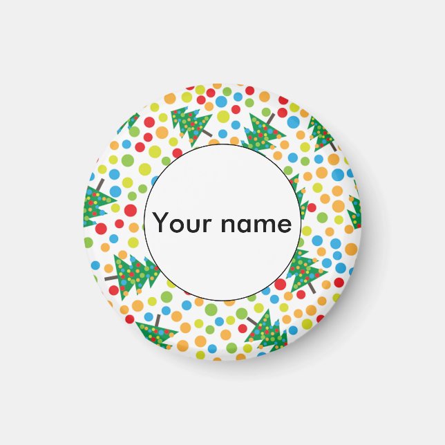 Imán patrón de árboles de Navidad (Frente)