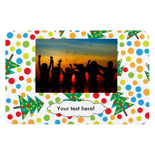 Imán patrón de árboles de Navidad (Horizontal)