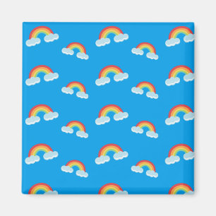 Imán Patrón de arco iris con nubes