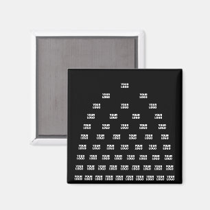 Imán Patrón de arco único con logotipo   Negro (editabl