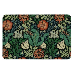 Imán Patrón de Art Nouveau floral William Morris Compto
