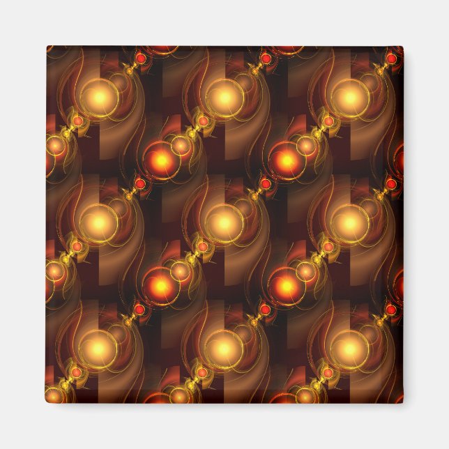 Imán Patrón de arte abstracto boho elegante moderno dor (Frente)