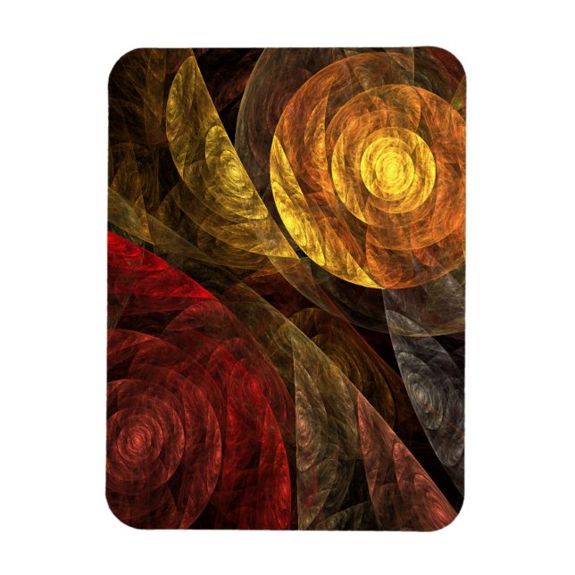 Imán Patrón de Arte Abstracto Floral Moderno de Flor So (Vertical)