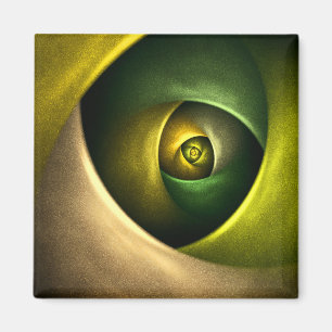 Imán Patrón De Arte Abstracto Verde Floral Moderno De S