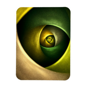 Imán Patrón De Arte Abstracto Verde Floral Moderno De S