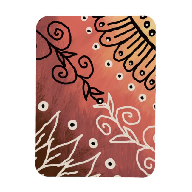 Imán Patrón de arte gracioso rojo (Vertical)