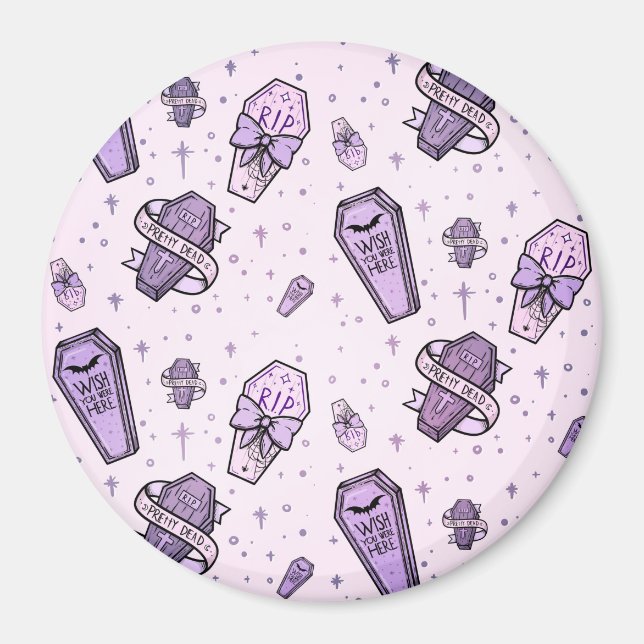 Imán Patrón de ataúdes de Gótico Pastel (Frente)