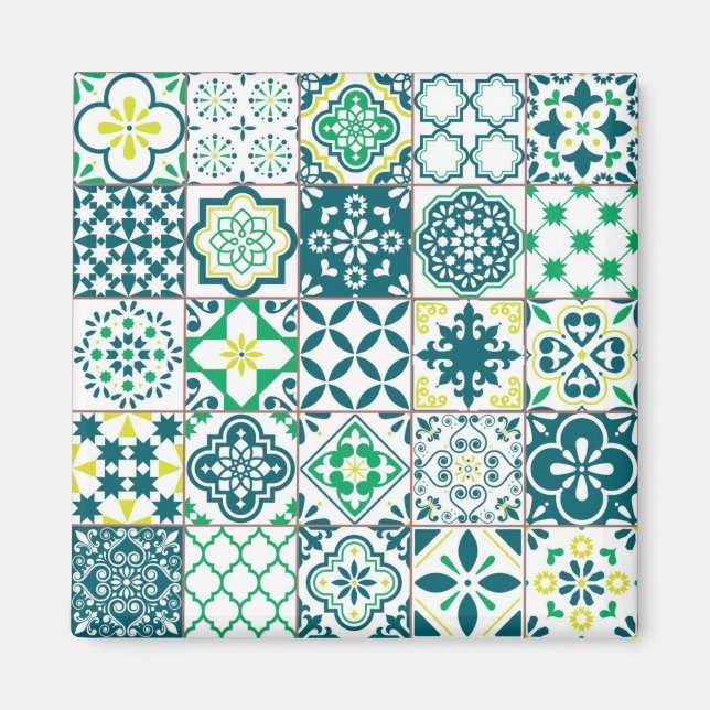 Imán Patrón de azulejos de cerámica (Frente)