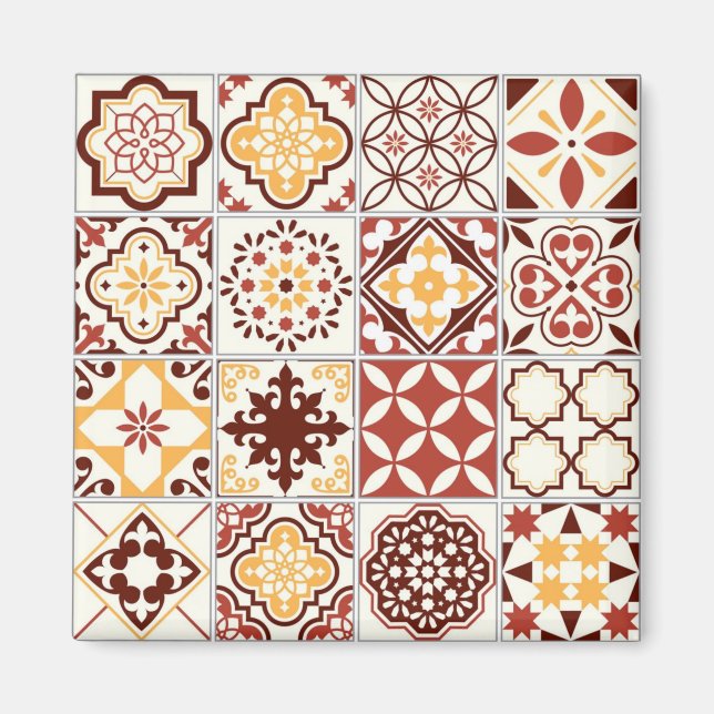 Imán Patrón de azulejos de cerámica (Frente)