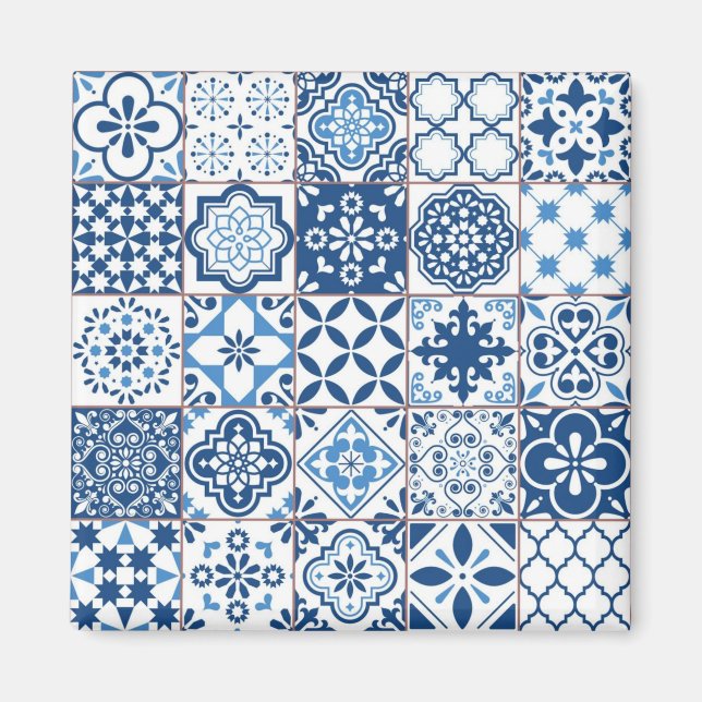 Imán Patrón de azulejos de cerámica (Frente)
