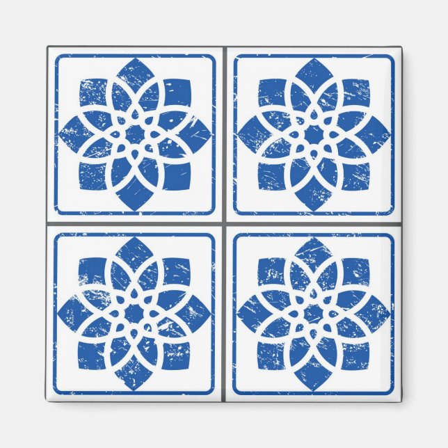 Imán Patrón de azulejos de cerámica (Frente)