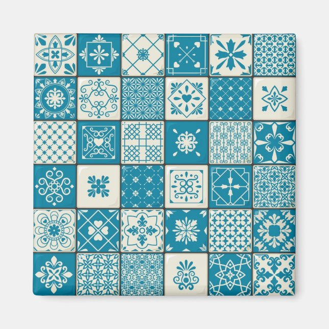 Imán Patrón de azulejos de cerámica (Frente)