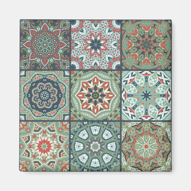 Imán Patrón de azulejos de cerámica (Frente)