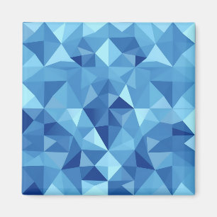 Imán Patrón de baldosas de mosaico geométrico azul