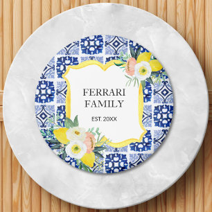 Imán Patrón de baldosas mediterráneas italianas cítrica