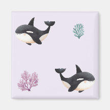 Patrón de ballena orca lindo para guardería de vid